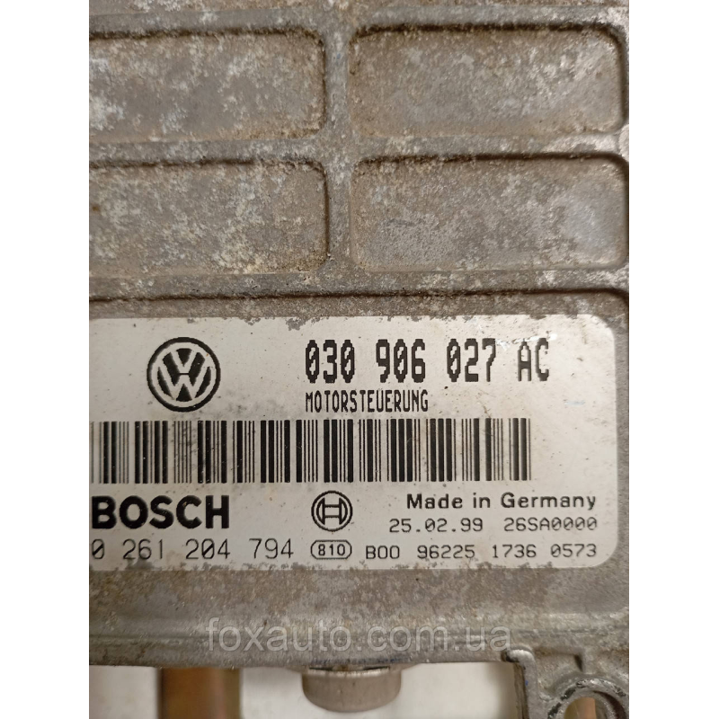 Блок Управления Volkswagen Polo Европа Оригинал 030906027AC Блок Управления Volkswagen Polo Европа Оригинал 030906027AC