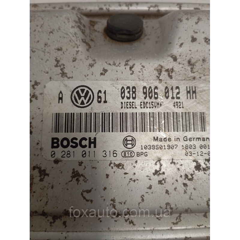 Блок Управления двигателем VAG Европа Оригинал 038906012HH Блок Управления двигателем VAG Европа Оригинал 038906012HH