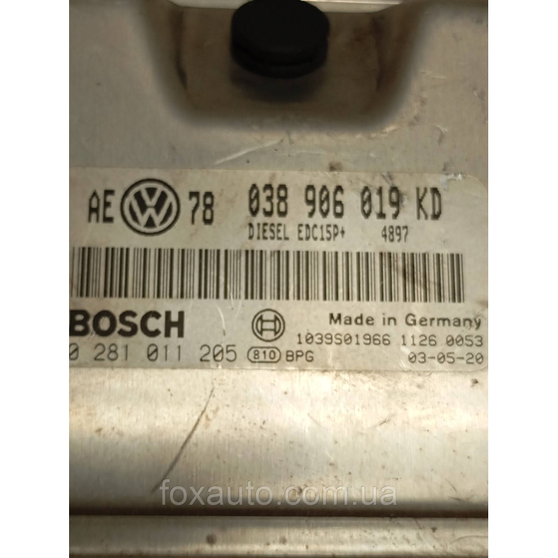 Блок управления двигателем Passat B5 038906019KD Блок управления двигателем Passat B5 038906019KD