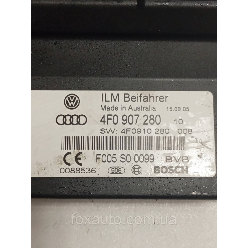 Блок управления VAG Европа Оригинал 4F0907280 Блок управления VAG Европа Оригинал 4F0907280