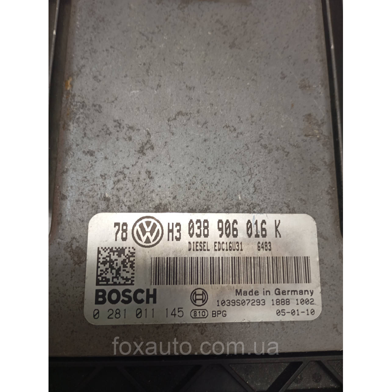 Блок керування ECU Volkswagen PASSAT B5 оригінал 038906016K Блок керування ECU Volkswagen PASSAT B5 оригінал 038906016K